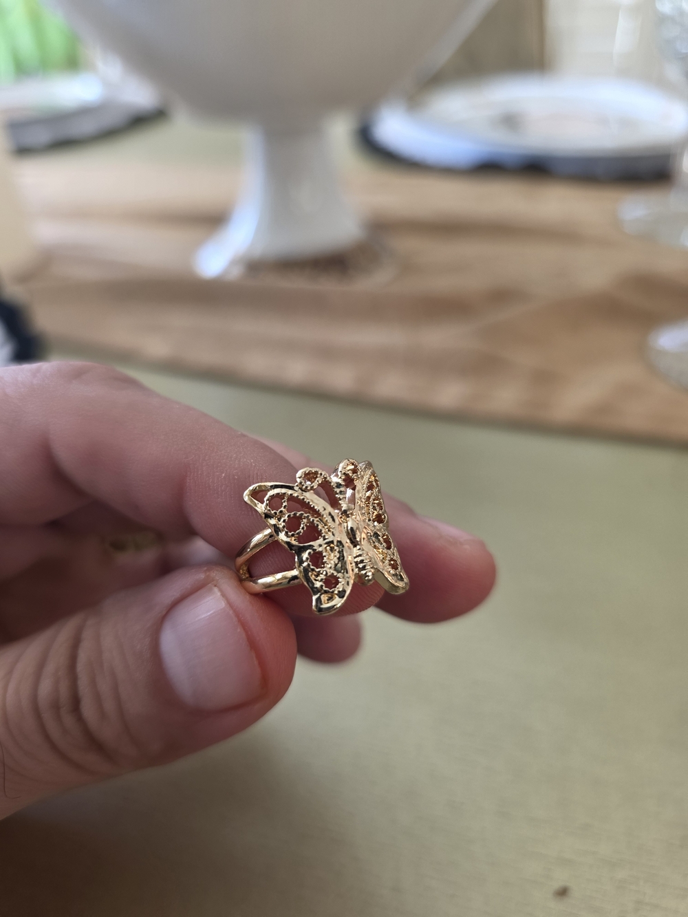 Gold Butterfly Open Ring - Women Jewelry